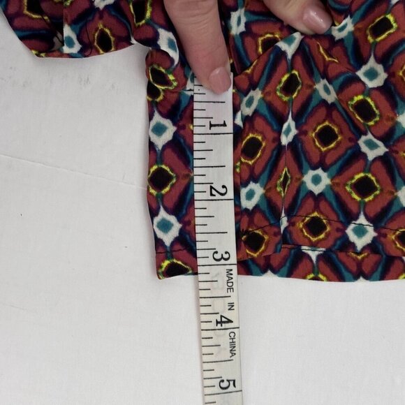 Three Eighty Two NEW Multicolor Geometric Romper Shorts Tank Sheer Lined Lrg - Picture 11 of 11